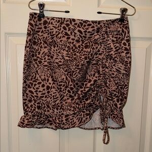 SHEIN Brown Leopard Mini Skirt